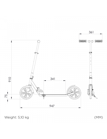 Justerbare STIGA Route 200-S Løbehjul - Sort 599,00 kr.