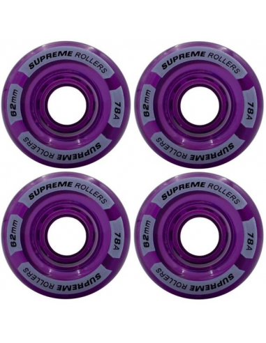 Hjul Supreme Rollers Quad Wheels 62mm/78A Purple 4-Pack 149,00 kr.