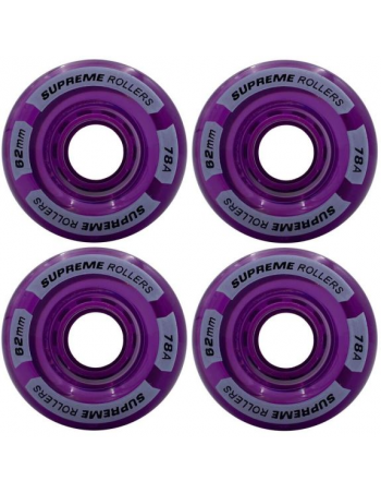 Hjul Supreme Rollers Quad Wheels 62mm/78A Purple 4-Pack 149,00 kr.
