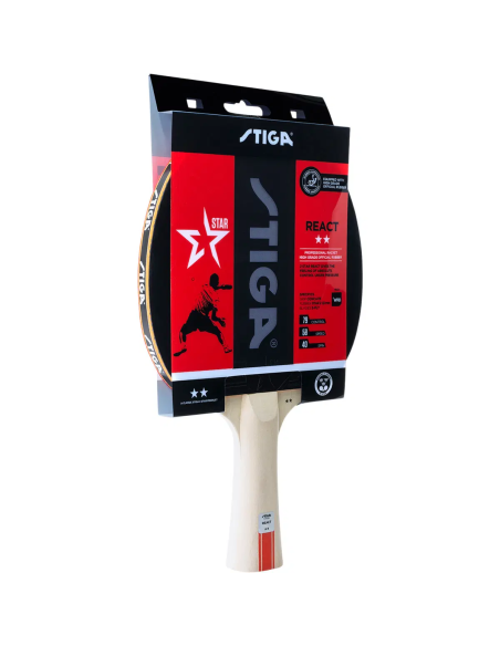 Stiga REACT 2-Star Bordtennisbat - 2 Stjerner
