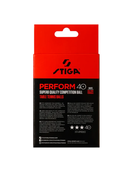 Stiga Perform 40+ 3-star ABS Bordtennisbolde - 6 pak