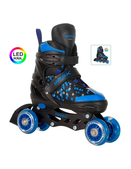 RASK 3i1 SPLASH Rulleskøjte blå med lys i alle hjul - 499,00 DKK