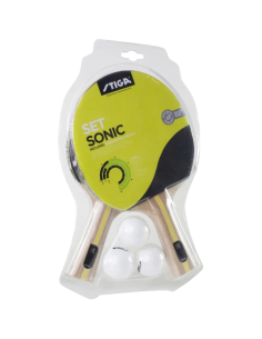 STIGA SET SONIC Anywhere 2 Stk Bordtennis Bat + 3 Bolde +...