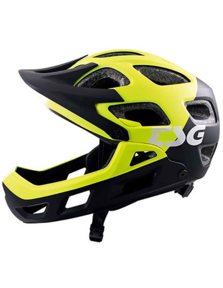 TSG Seek Youth Flow Fullface Mountain/BMX Hjelm - Graphic Design Flow Sort Yellow