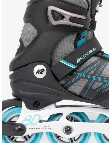 K2 Alexis 80 Alu Dame Inliners - Sort / Turkis