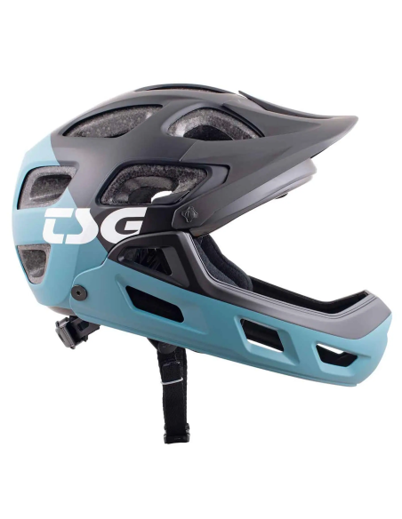 TSG Seek Youth Flow Fullface Mountain/BMX Hjelm - Graphic Blå/Sort